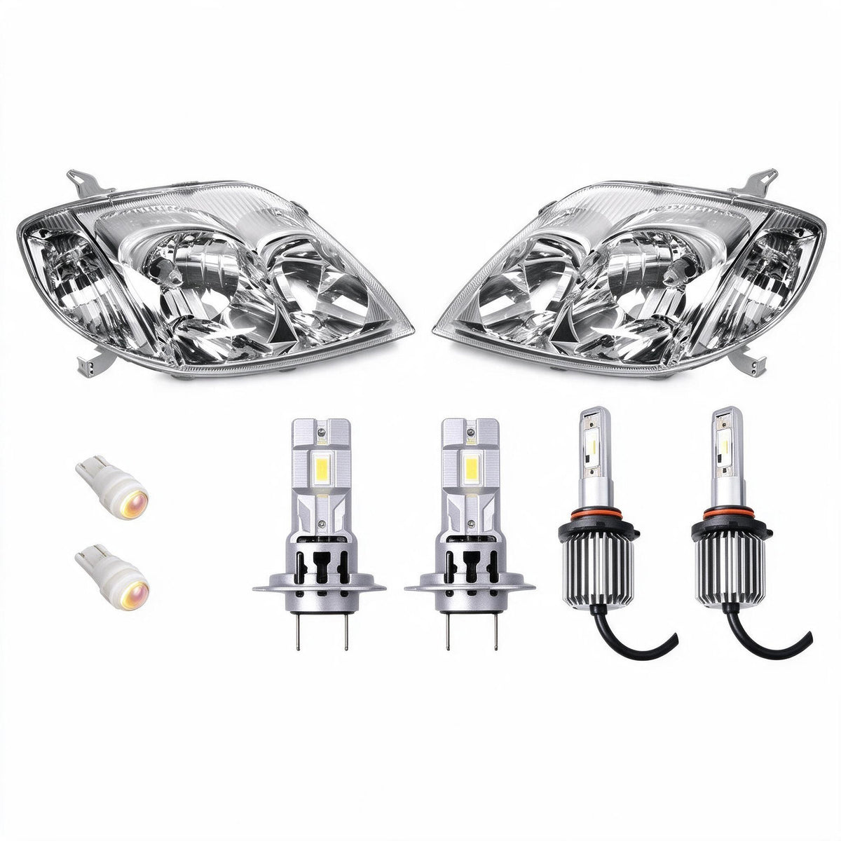Head Light Assembly Set LH RH with LED Globes Suitable for Toyota Corolla Sedan - BD1