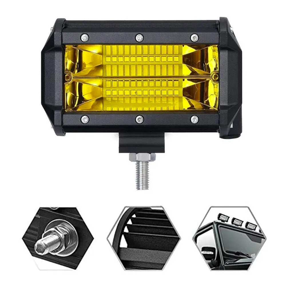 {{ 2x 5inch Flood LED Light Bar Offroad Work Driving Fog Lamp Yellow Cree Spread }} - Buy Car Parts Online at {{ Kaka Auto Parts }}.