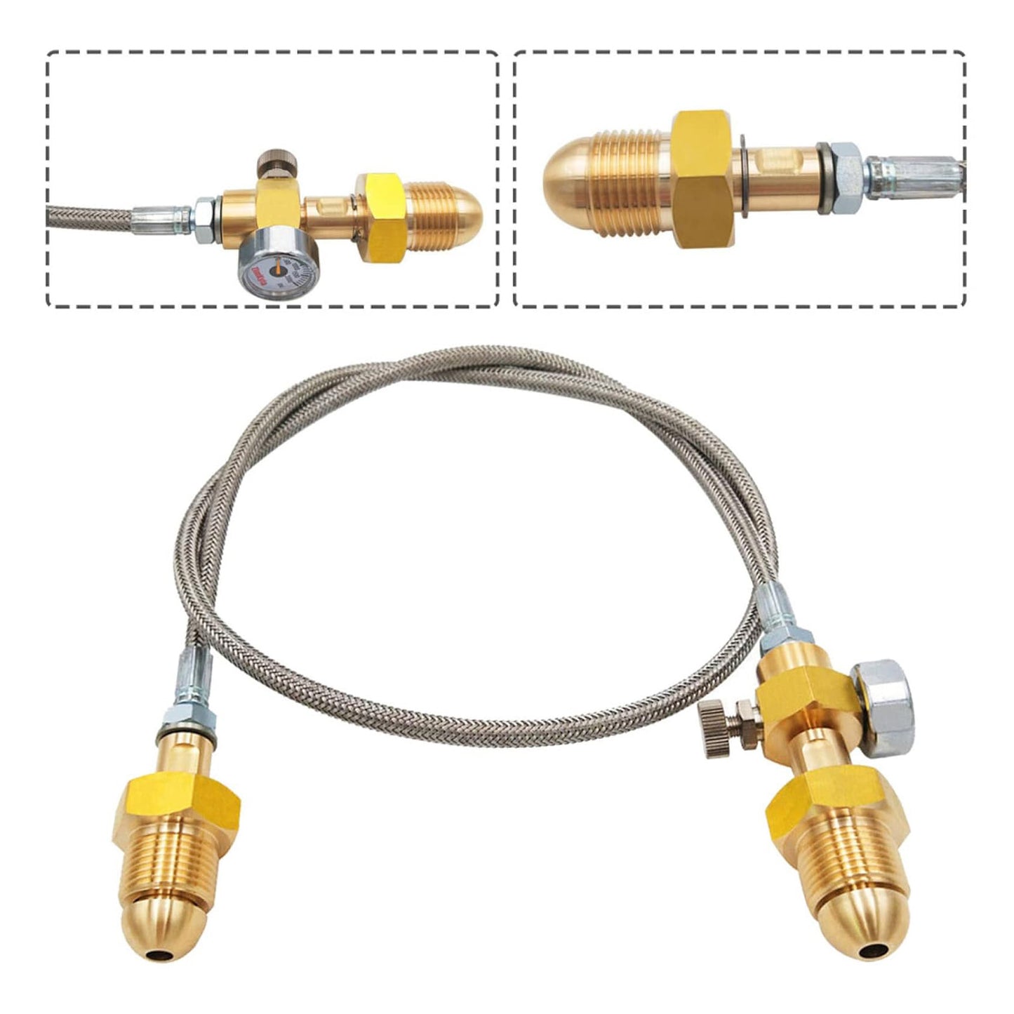 Refill Station Transfer Adaptor Hose Suitable For BS 341 No.3 Argon Cylinder