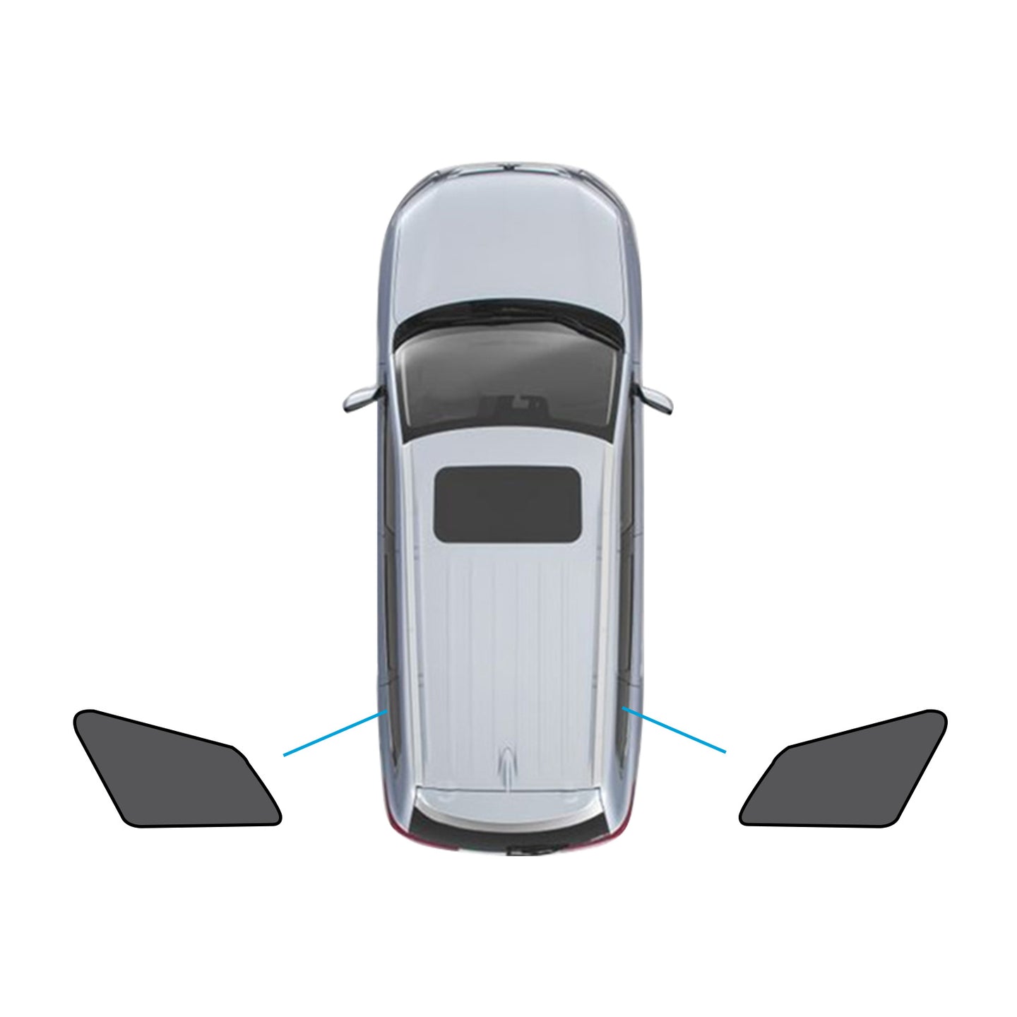 {{ 2x Triangular Window Magnetic Mesh Sunshades Suitable for Kia Sportage 2021-2024 }} - Buy Car Parts Online at {{ Kaka Auto Parts }}.