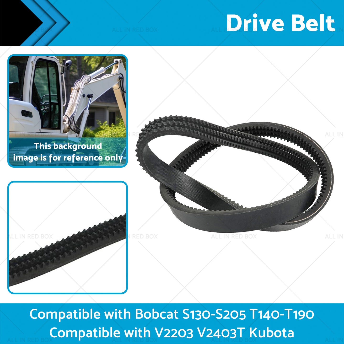 {{ Drive Belt Suitable for Bobcat S130-S205 T140-T190 V2203 V2403T Kubota 6736775 }} - Buy Car Parts Online at {{ Kaka Auto Parts }}.