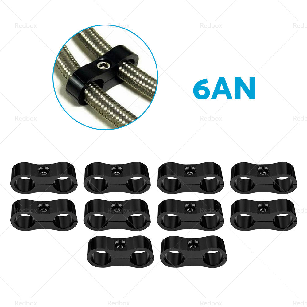 {{ 10x AN6 6AN AN -6 Nylon Braided Stainless Fuel Oil Line Hose Separator Clamp }} - Buy Car Parts Online at {{ Kaka Auto Parts }}.