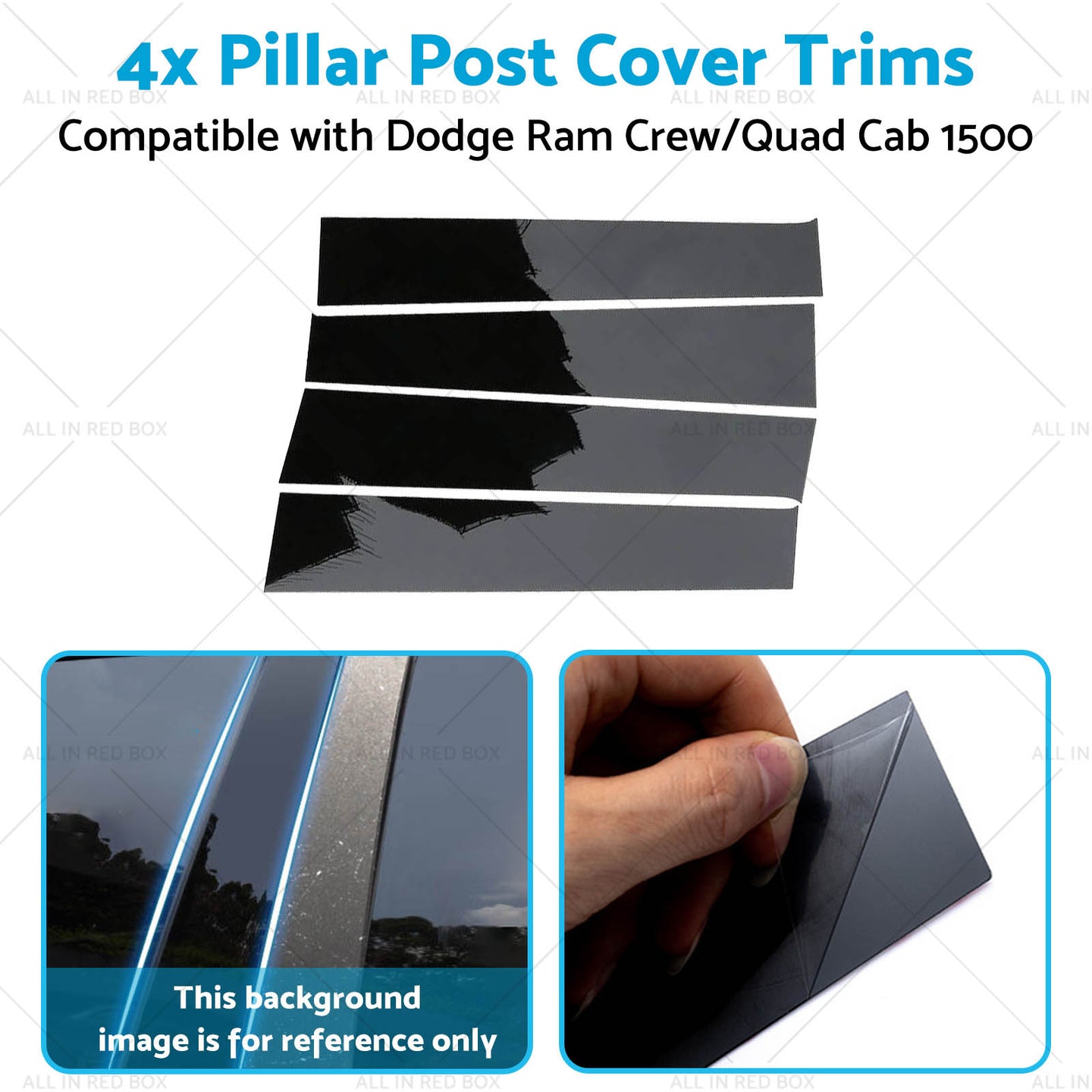 {{ 4x Black Pillar Post Cover Trims Suitablefor Dodge Ram Crew or Quad Cab 1500 09-18 }} - Buy Car Parts Online at {{ Kaka Auto Parts }}.