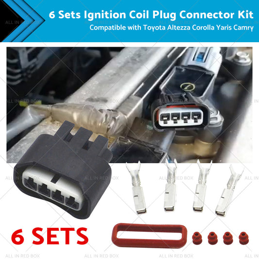 {{ 90980-11885 6 SETS Ignition Coil Plug Connector Kit Suitable For Toyota Yari }} - Buy Car Parts Online at {{ Kaka Auto Parts }}.