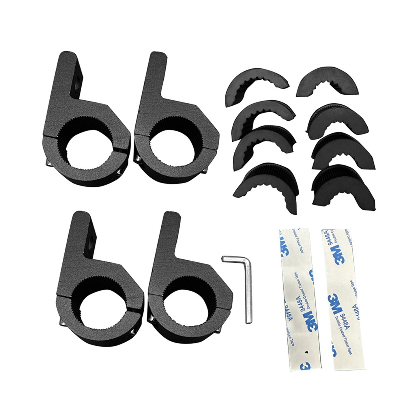 4x 19-32mm (1.2 Inch) Bullbar Pipe Mount Bracket Clamps Suitable For LED Work Light Bar 3 Set Insert