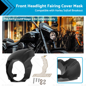 compare product 1x Front Headlight Fairing Cover Mask Suitable for Harley Softail Breakout 18-23