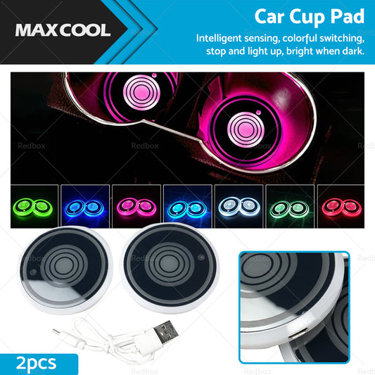 {{ 2xCup Pad Car Accessories LED Lights Cover Interior Decoration Lamp 7 Colors }} - Buy Car Parts Online at {{ Kaka Auto Parts }}.