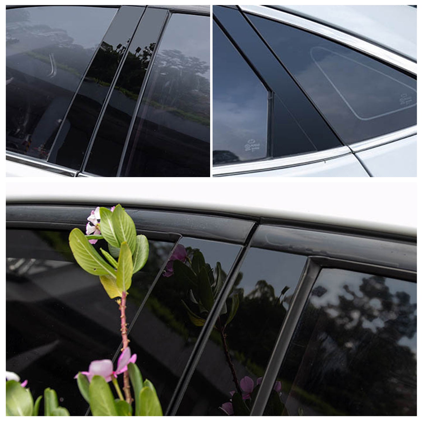 8x Black Pillar Post Cover Trims Suitable For Honda Civic Sedan 2012-2015