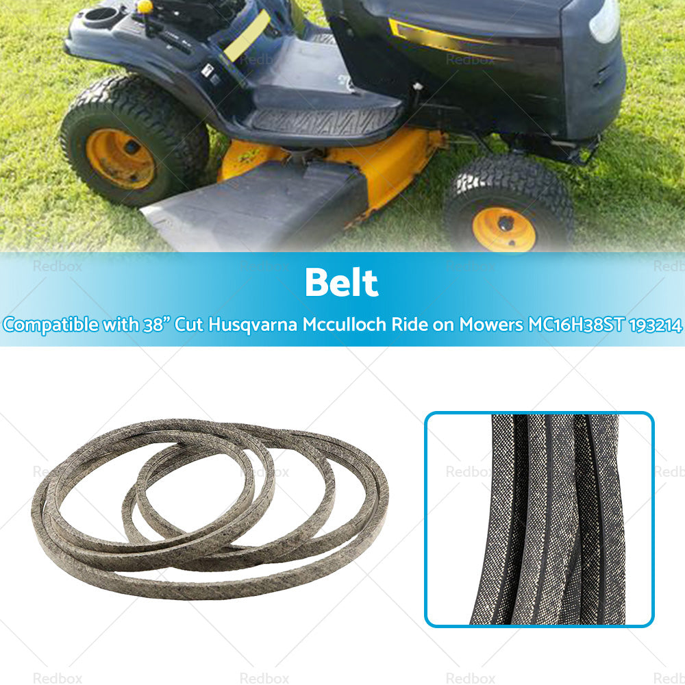 {{ Belt Suitable For 38inch Cut Husqvarna Mcculloch Ride on Mowers MC16H38ST 193214 }} - Buy Car Parts Online at {{ Kaka Auto Parts }}.