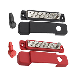 compare product 2x 12-Terminal Power Distribution Block Bus Bar Suitable For DC 48V 12P Wiring