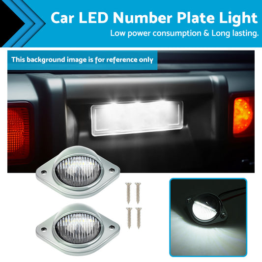 {{ 2x Car LED Number Plate Lights 12V Chrome For Trailer Truck Caravan Van Boat }} - Buy Car Parts Online at {{ Kaka Auto Parts }}.