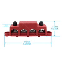 {{ 2PCS M10 4 Post 250A DC 48V Studs Bus Bar Power Distribution Box Terminal Block }} - Buy Car Parts Online at {{ Kaka Auto Parts }}.