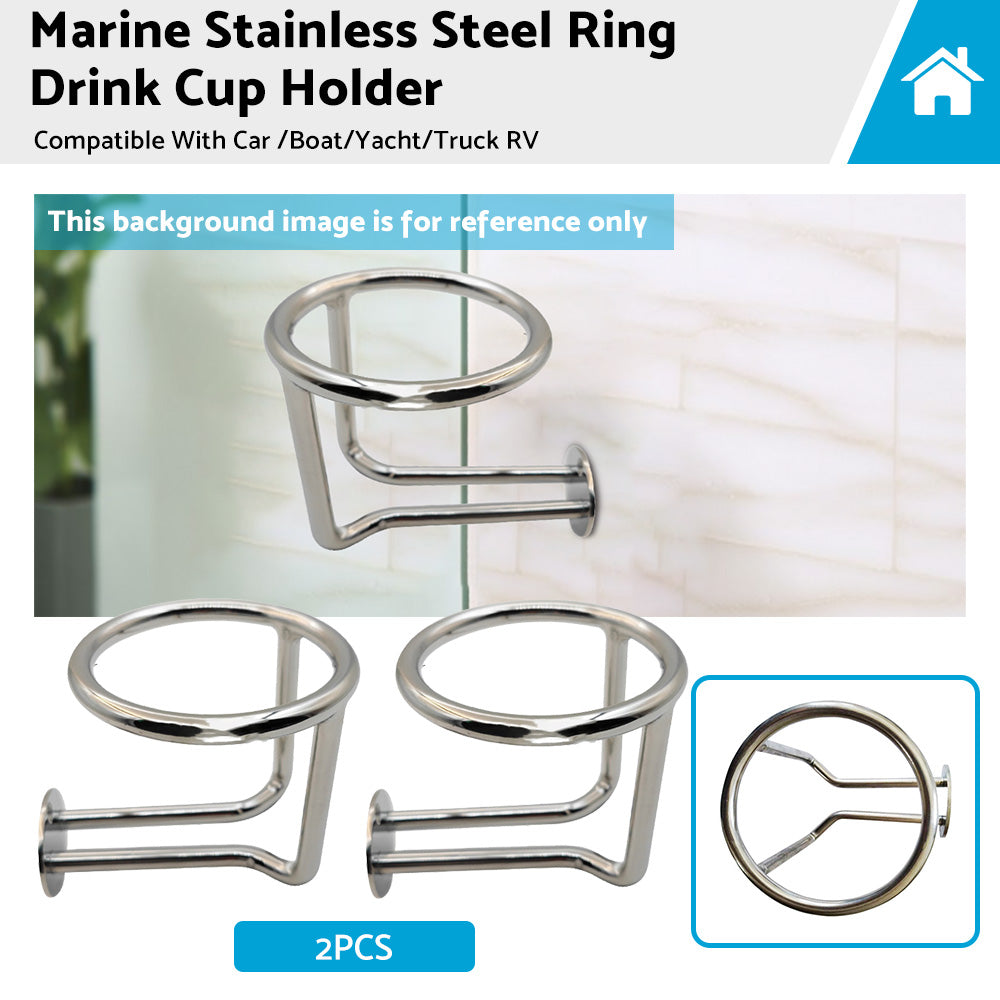 {{ 2X Marine Stainless Steel Ring Drink Cup Holder for Car  Boat Yacht Truck RV }} - Buy Car Parts Online at {{ Kaka Auto Parts }}.