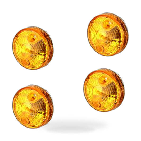 4x Chrome Motorcycle Turn Signal Lights Amber Indicators Blinker Suitable for Un