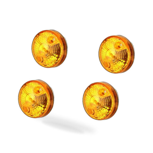 4x Chrome Motorcycle Turn Signal Lights Amber Indicators Blinker Suitable for Un