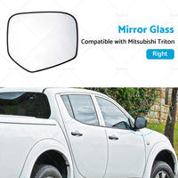 {{ FRONT RIGHT SIDE MIRROR GLASS W  BACK PLATE SUITABLE FOR MITSUBISHI TRITON 06-15 }} - Buy Car Parts Online at {{ Kaka Auto Parts }}.