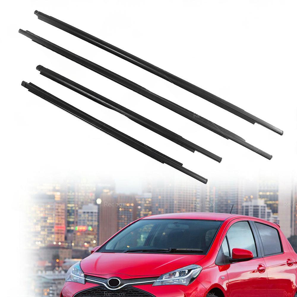 4x Car Window Glass Seal Weatherstrip Sweep Belt Suitable For Toyota Yaris 07-11