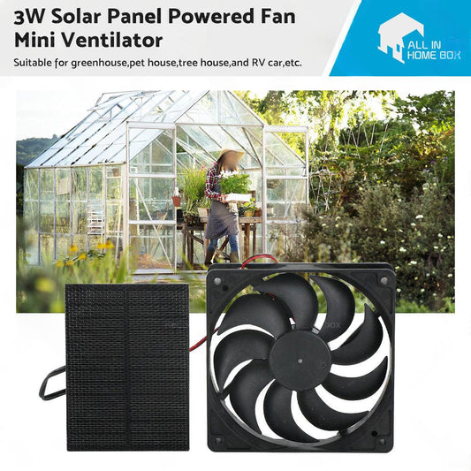3W Solar Panel Powered Fan Suitable for Greenhouse Pet House