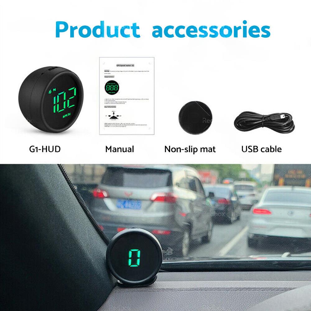 Car Digital Speedometer Head Up Display GPS MPH or KM Overspeed Tired Warning Alarm
