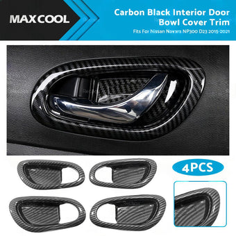 compare product Carbon Black Interior Door Bowl Cover Trim Fit For Nissan Navara NP300 2015-2021