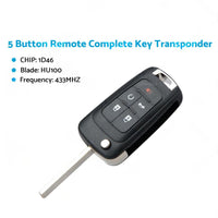 5 Button Remote Complete Key Transponder Fits For HOLDEN COMMODORE VF 2013-2017