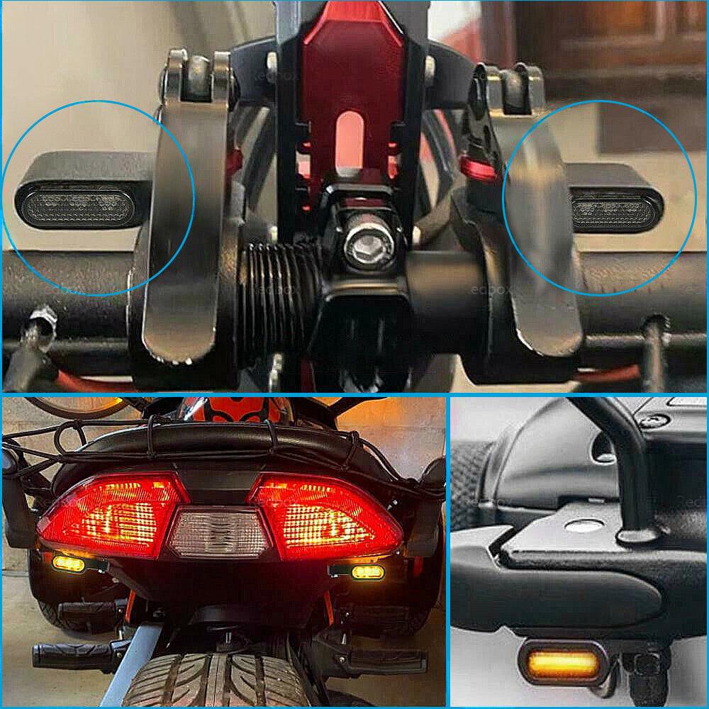 2x Mini LED Motorcycle Turn Signal Indicators Suitable For Amber Blinker Light ¡§C Black 3LED