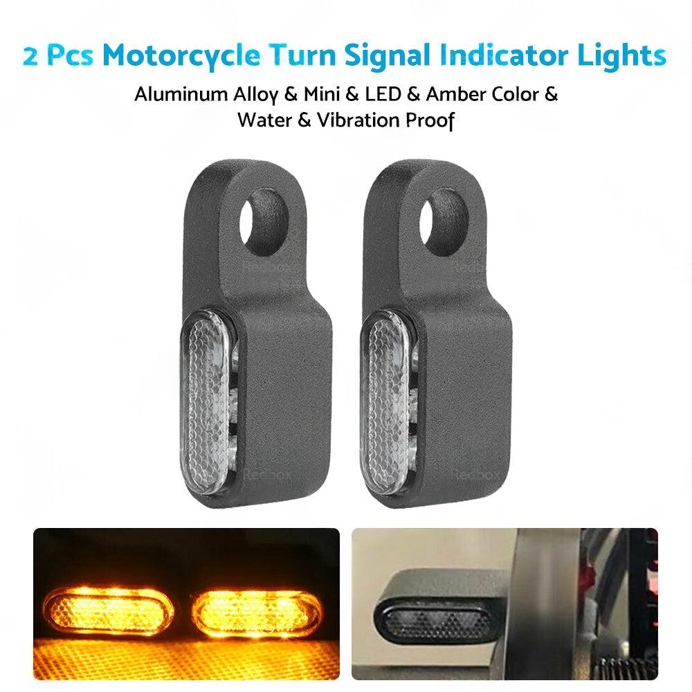 2x Mini LED Motorcycle Turn Signal Indicators Suitable For Amber Blinker Light ¡§C Black 3LED