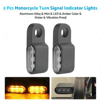 2x Mini LED Motorcycle Turn Signal Indicators Suitable For Amber Blinker Light ¡§C Black 3LED