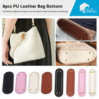 8PCS PU Leather Shaper Base Pad DIY Crochet Bag Bottom Oval Knitting Accessories