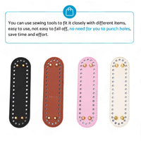 8PCS PU Leather Shaper Base Pad DIY Crochet Bag Bottom Oval Knitting Accessories