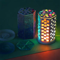Silicone Resin Mold Mosaic Table Lamp Night Light Mold Set DIY Craft Pen Holder