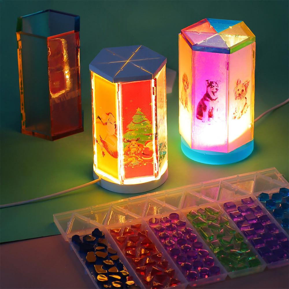 Silicone Resin Mold Mosaic Table Lamp Night Light Mold Set DIY Craft Pen Holder