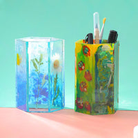 Silicone Resin Mold Mosaic Table Lamp Night Light Mold Set DIY Craft Pen Holder
