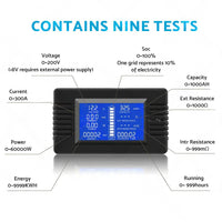 50-300A LCD Display DC Battery Monitor Meter 200V Voltmeter Amp For RV System