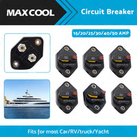 15/20/25/30/40/50A AMP Circuit Breaker Waterproof 12V 32V DC Manual Reset