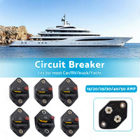 15/20/25/30/40/50A AMP Circuit Breaker Waterproof 12V 32V DC Manual Reset
