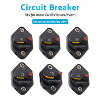 15/20/25/30/40/50A AMP Circuit Breaker Waterproof 12V 32V DC Manual Reset