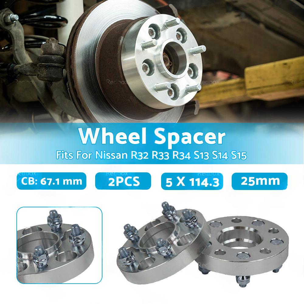 2PCS 25mm Wheel Spacers 5x114. 3 12x1. 25 25mm CB=67. 1mm Fits For Nissan R32 R33