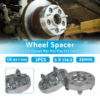 2PCS 25mm Wheel Spacers 5x114. 3 12x1. 25 25mm CB=67. 1mm Fits For Nissan R32 R33