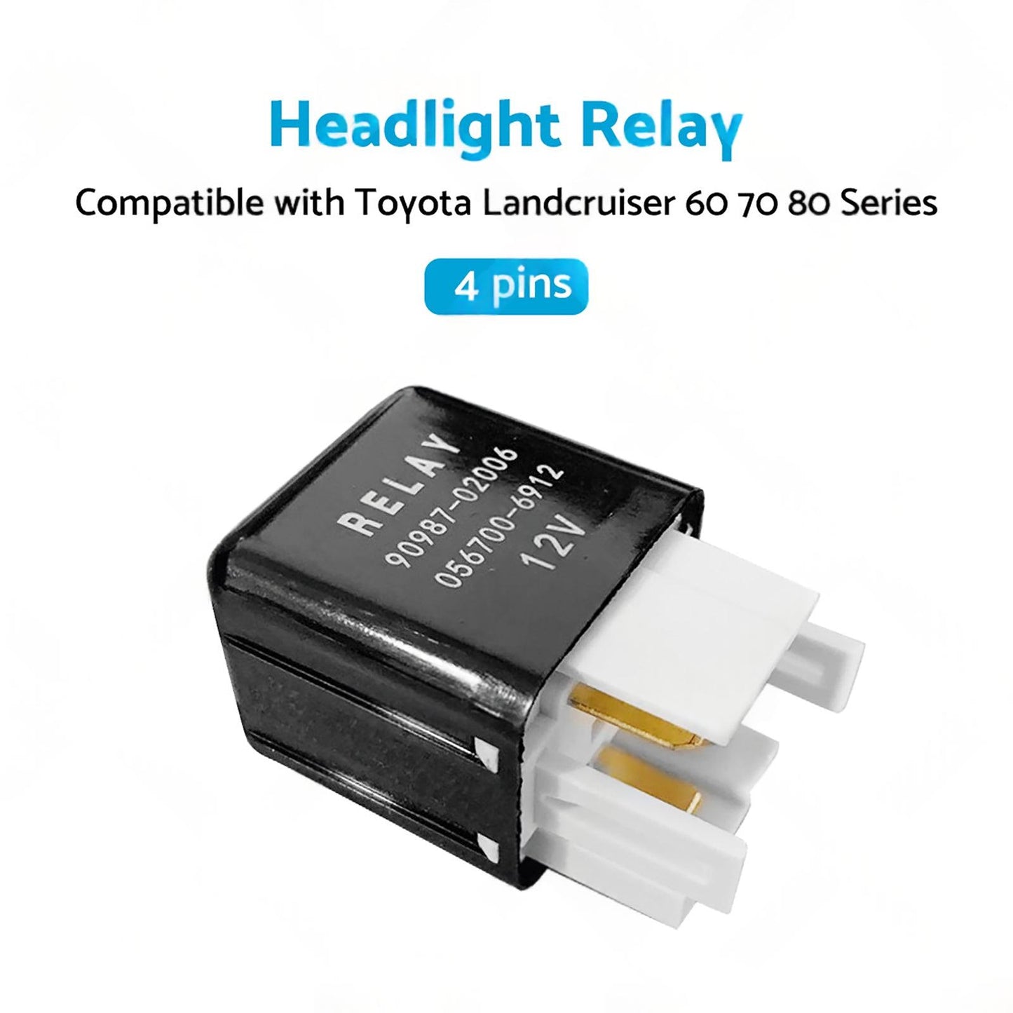 Headlight Relay 12V 4 Pins 90987-02006 Suitable For Toyota Landcruiser 60 70 80