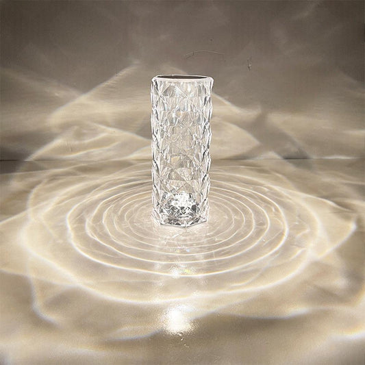 Crystal Table Lamp With Rose Diamond Touch LED Light Suitable For Universal Use, 3 or 16 Color, USB Powered