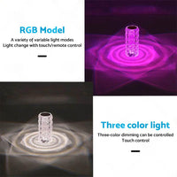 Crystal Table Lamp With Rose Diamond Touch LED Light Suitable For Universal Use, 3 or 16 Color, USB Powered