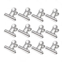 6/12PCS Stainless Steel Bulldog Paper Clip Metal Office Binder Grip Clamp 75mm