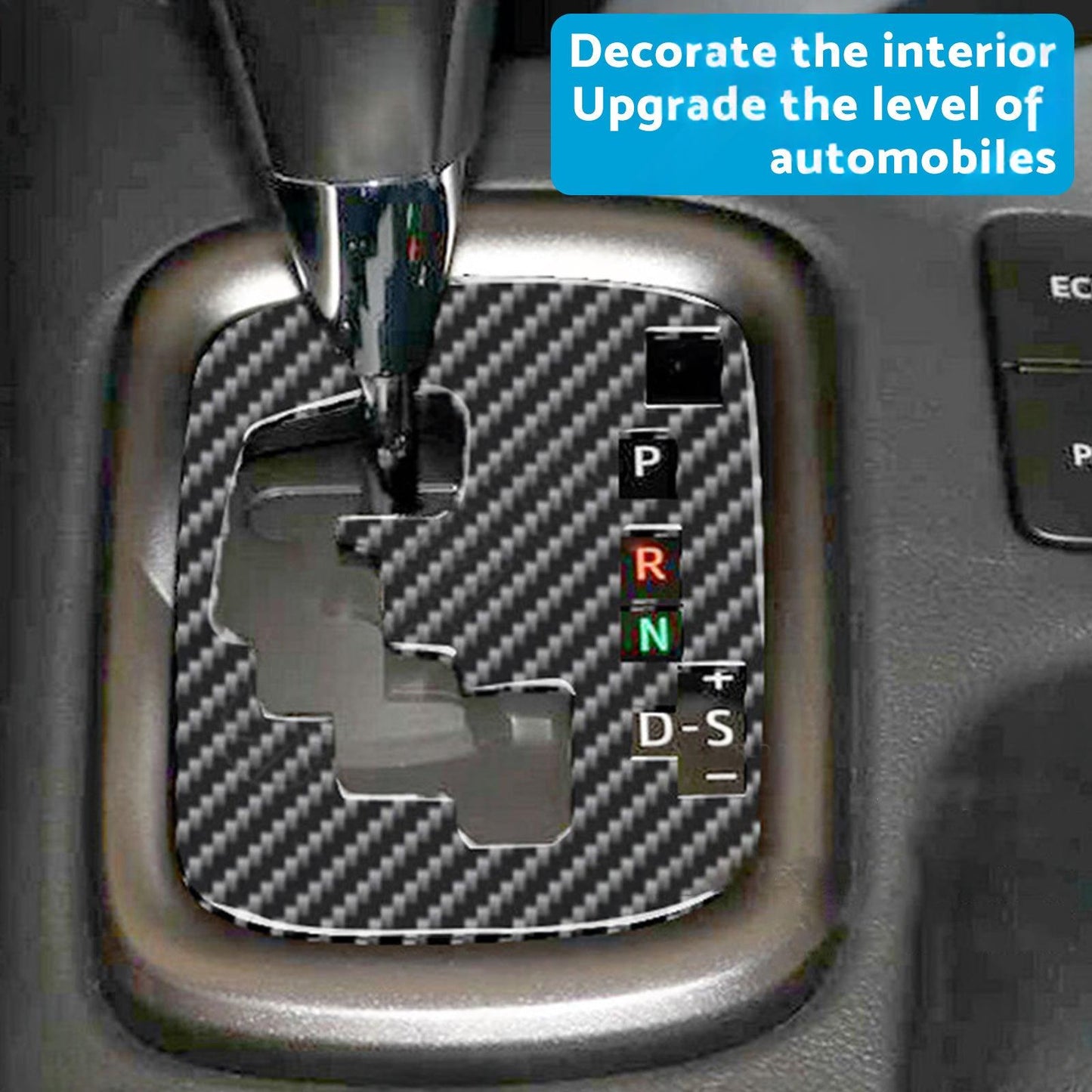 Carbon Fiber Gear Shift Sticker Trim Suitable For Toyota Hilux Revo 15-23 RHD