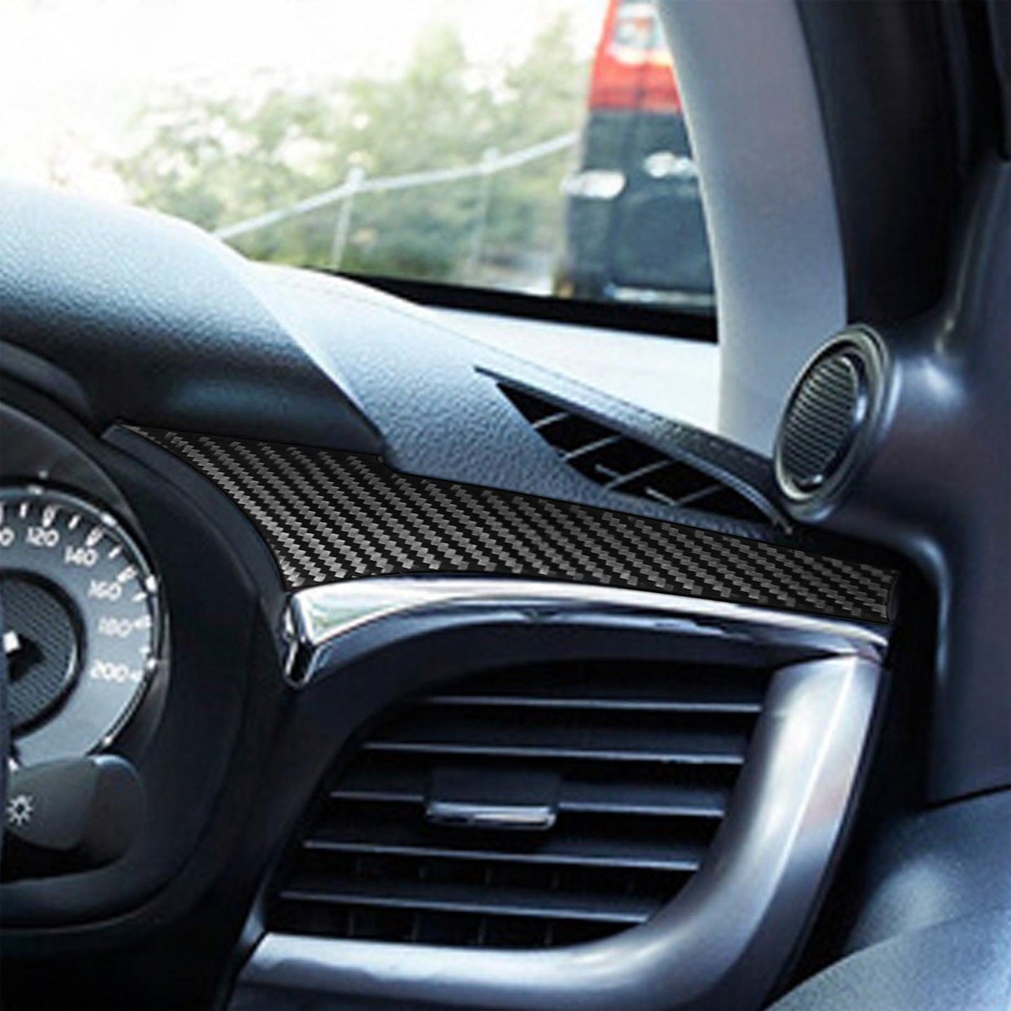 Carbon Fiber Dashboard Sticker Trim Suitable For Toyota Hilux Revo 2015-2023 RHD