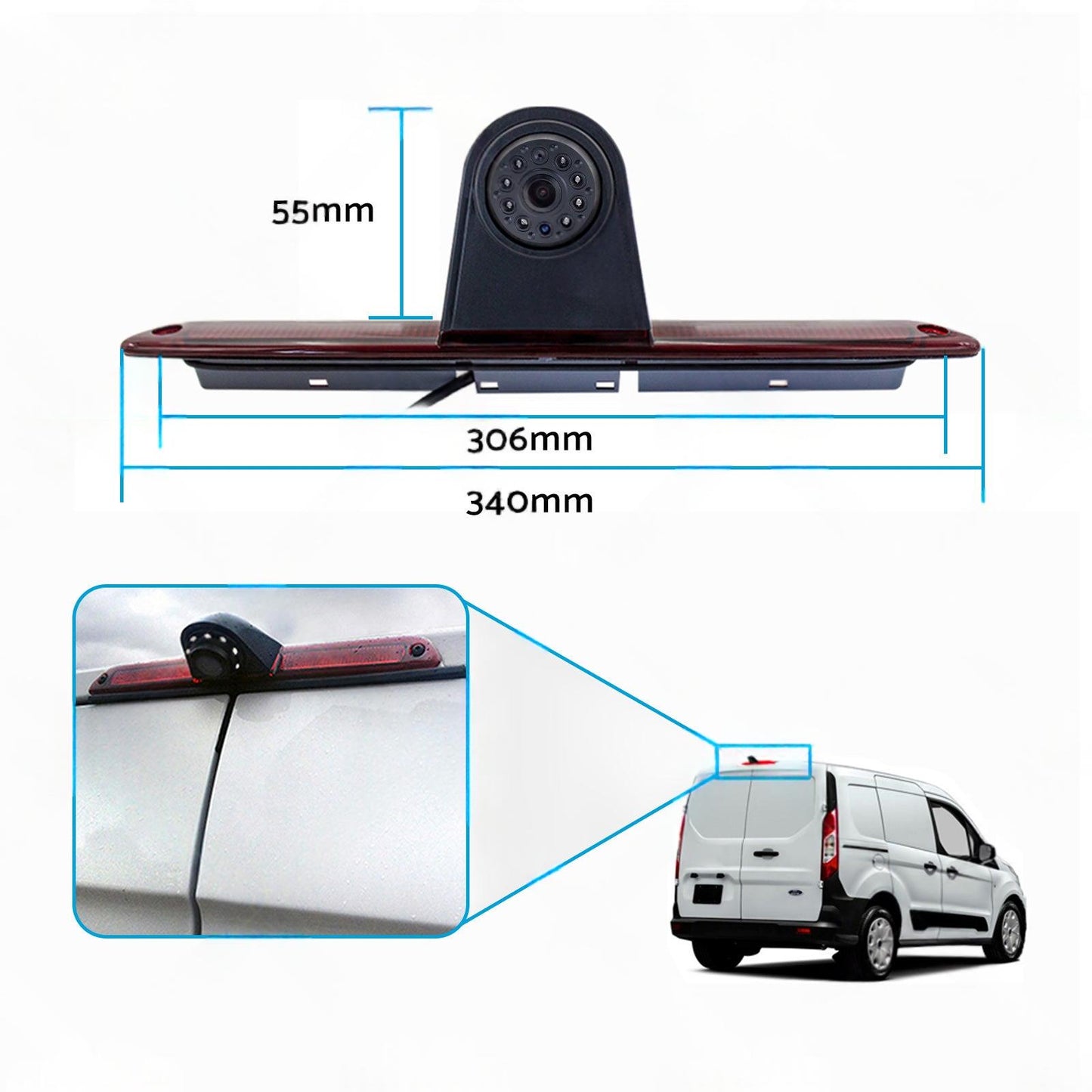Brake Light Backup Camera W or  7''Monitor Suitable for 07-19 Sprinter or VW Crafter