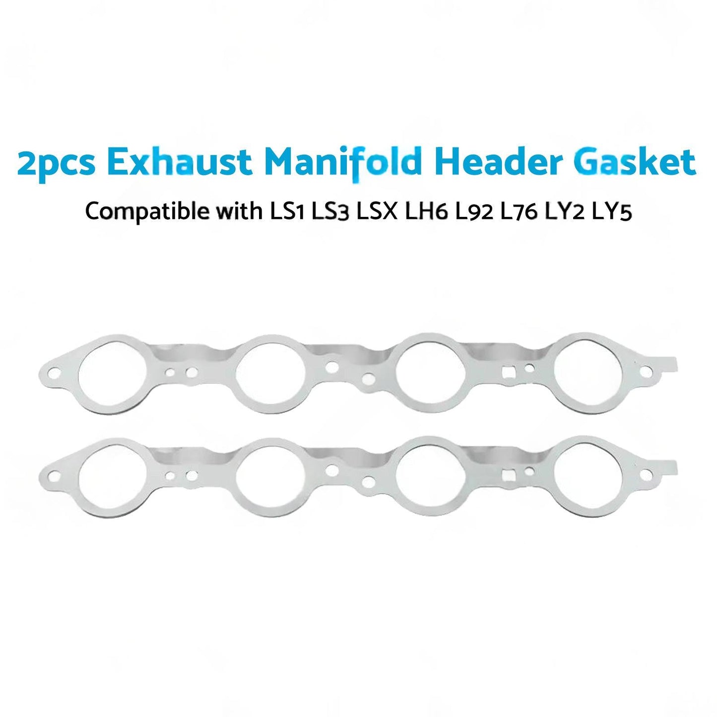 2PCS Exhaust Manifold Gasket Multi-Layer Steel Header Suitable For LS1 LS3 LSX