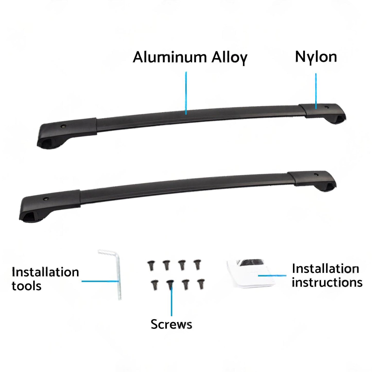 Pair Balck Roof Racks Cross Bars Suitable For Subaru Forester 2008-2021