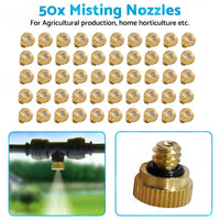 50x Brass Misting Nozzles 0.024 inch Suitable For Cooling System Water Mister Sprinkle
