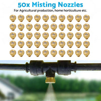 50x Brass Misting Nozzles 0.024 inch Suitable For Cooling System Water Mister Sprinkle